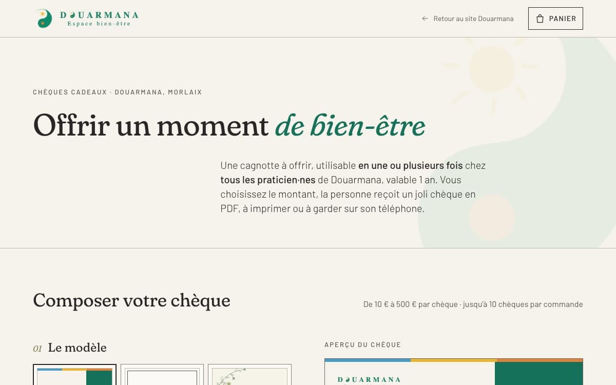 Douarmana : une boutique de chèques cadeaux dont le QR code se déduit du loyer des praticiens