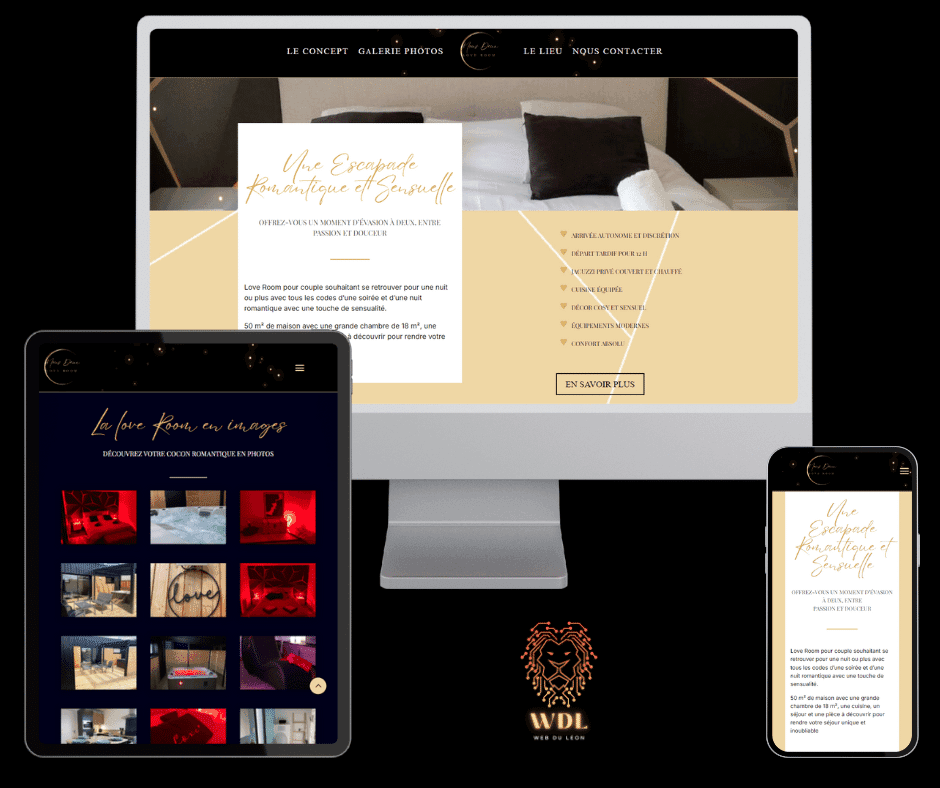 Nous Deux, landing page mono-objectif pour une loveroom.