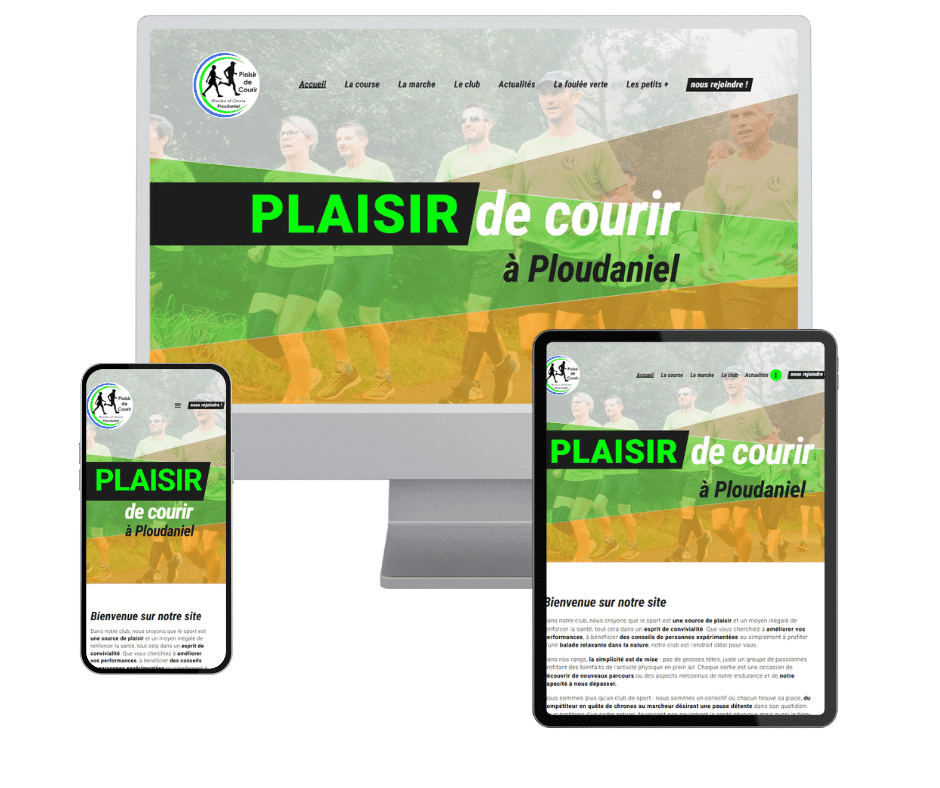 Plaisir de Courir, site vitrine pour un club de marche et de course.