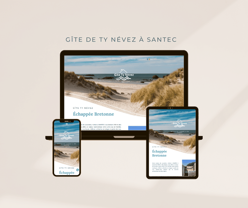 Ty Névez, landing page de réservation pour un gîte à Santec.