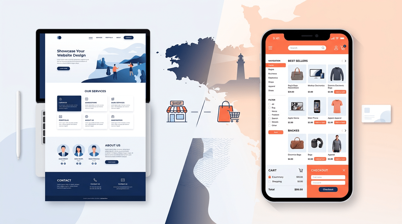 Différence site vitrine site e-commerce PME : lequel choisir en Finistère ?